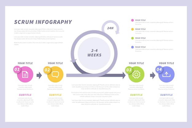 Bezpłatny wektor biznesowe statystyki scrum infographic szablon