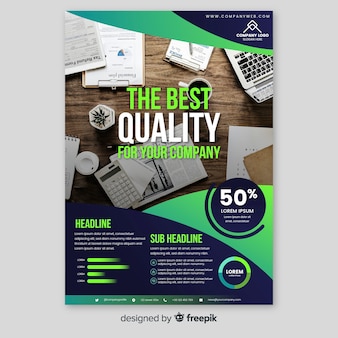 Biznesowy broszurka szablon z fotografią