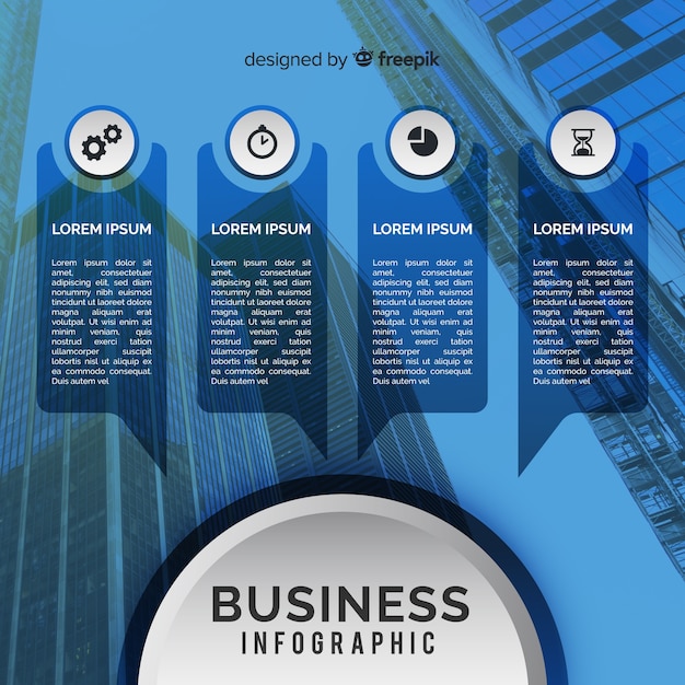 Bezpłatny wektor biznesowy infographic szablon z fotografią