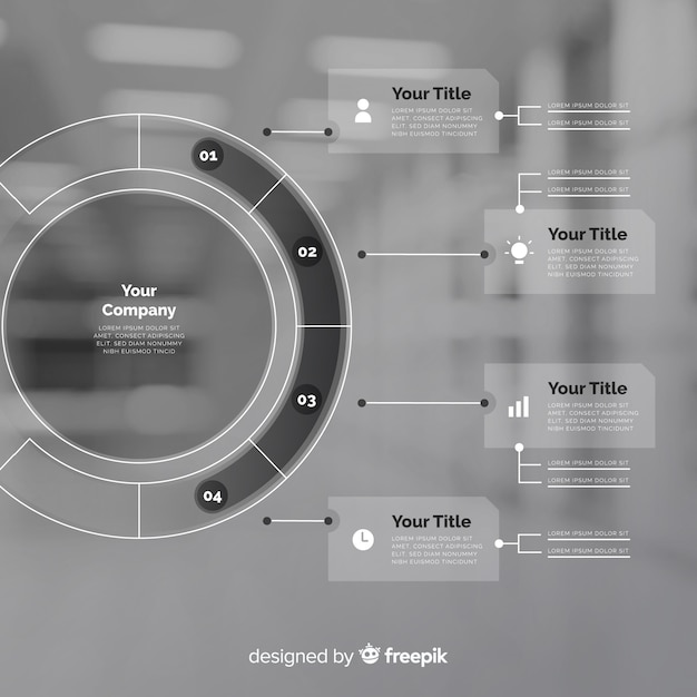 Bezpłatny wektor biznesowy infographic szablon z fotografią