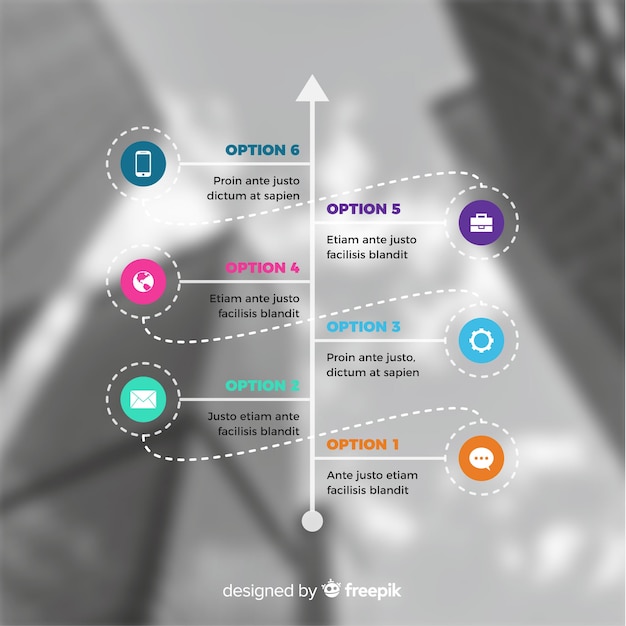 Bezpłatny wektor biznesowy infographic szablon z fotografią