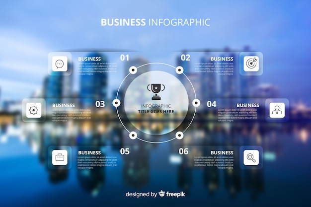 Biznesowy infographic szablon z fotografią