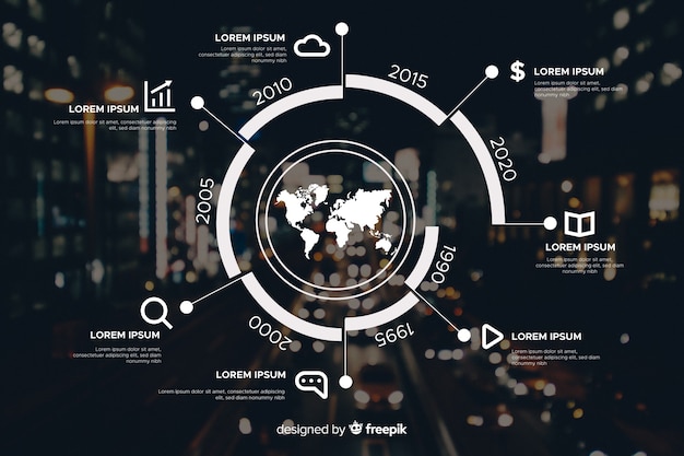 Bezpłatny wektor biznesowy infographic szablon z fotografią