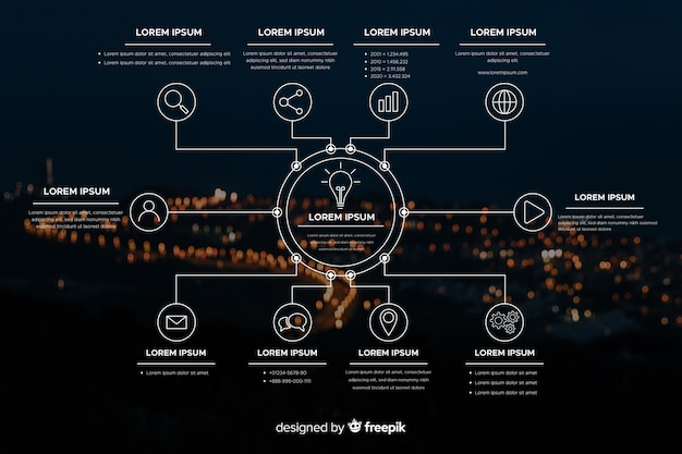 Biznesowy infographic szablon z fotografią