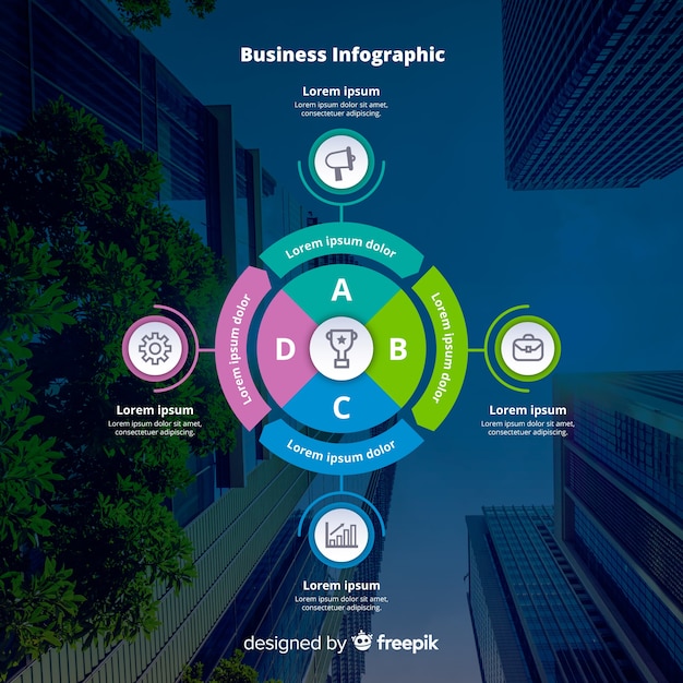 Biznesowy Infographic Szablon Z Fotografią