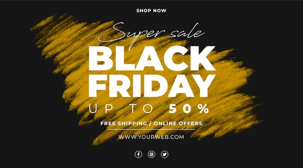 Black Friday Banner Wyprzedaż Z żółtą Plamą