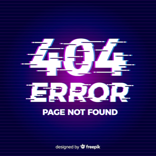 Błąd glitch 404 strony tła