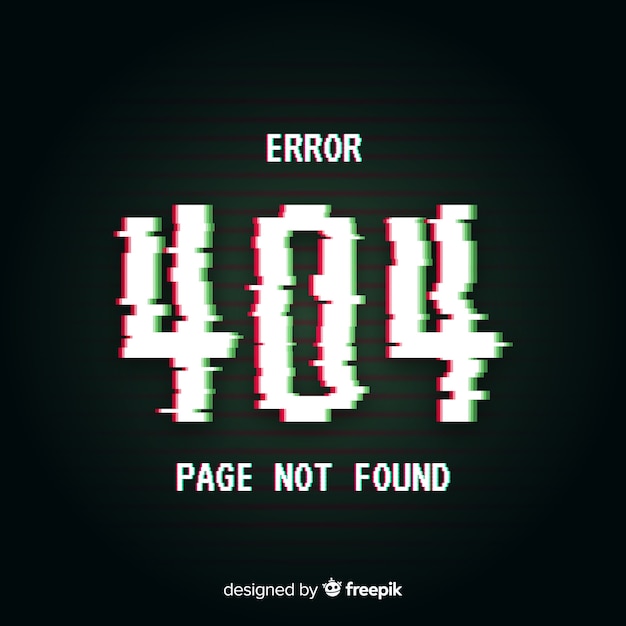 Bezpłatny wektor błąd glitch 404 strony tła