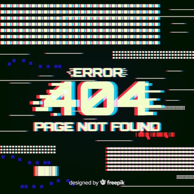 Bezpłatny wektor błąd glitch 404 strony tła