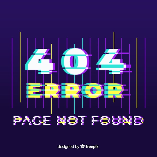 Bezpłatny wektor błąd glitch 404 strony tła