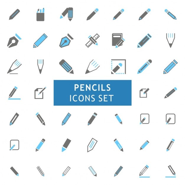 Bezpłatny wektor blur i gray kolorowe ikony ołówka