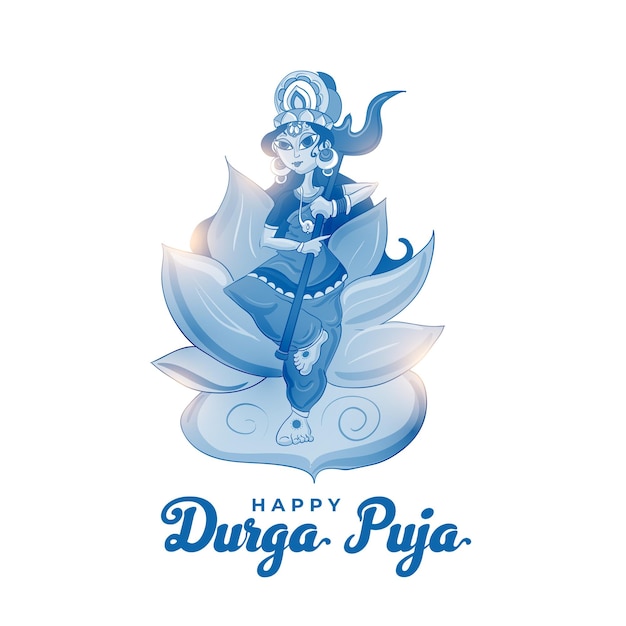 Błyszczące Tło Powitania Durga Pooja Z Eleganckim Projektem Bogini