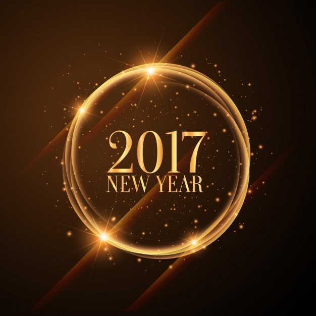 Błyszczące Złote Koła Z życzeniami Szczęśliwego Nowego 2017 Roku