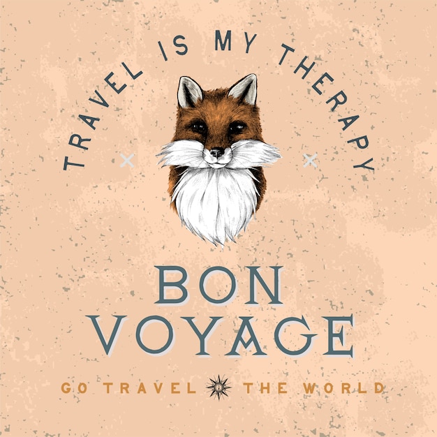 Bon Voyage Logo Projekt Wektor