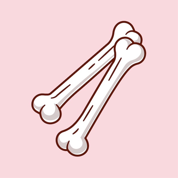 Bezpłatny wektor bone cartoon vector icon ilustracja edukacja obiekt icon izolowany płaski wektor
