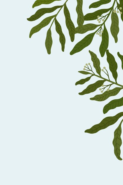 Botaniczny liściasty kopia przestrzeń na niebieskim tle wektora