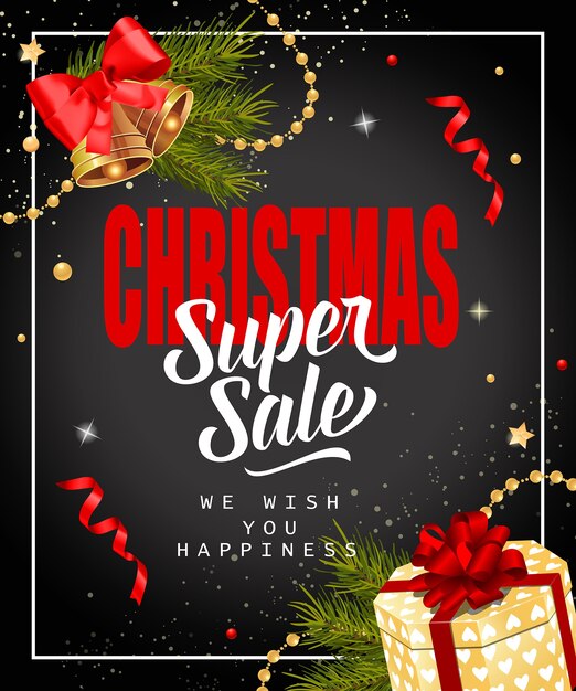 Boże Narodzenie Super sprzedaż napis