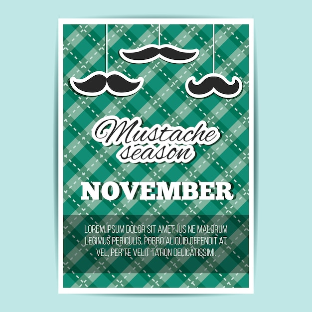 Bezpłatny wektor broszura movember kratkę