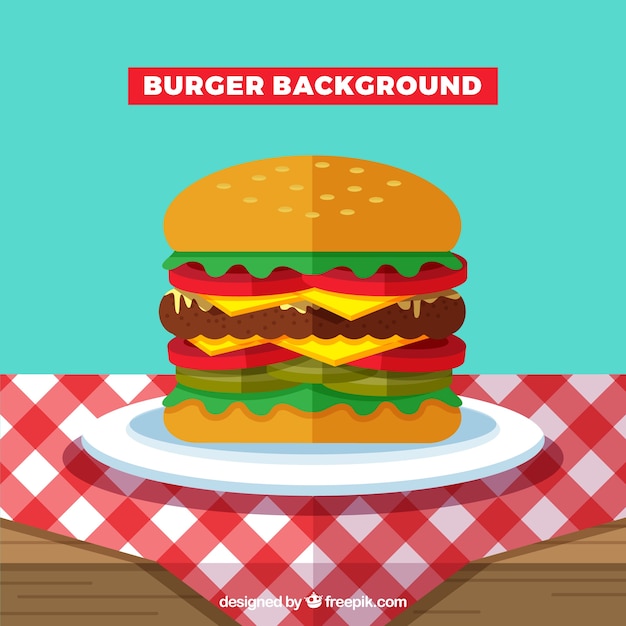 Burger ilustracji z niebieskim tłem