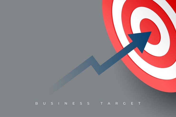 Bezpłatny plik Wektor business target board uderzający przez konstrukcję strzały