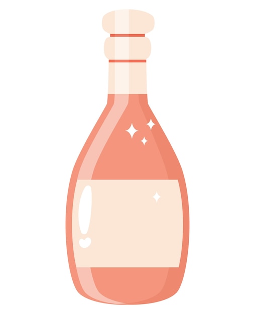 Bezpłatny wektor butelka różowego wina