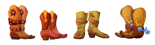 Buty kowbojowe odizolowane na białym tle