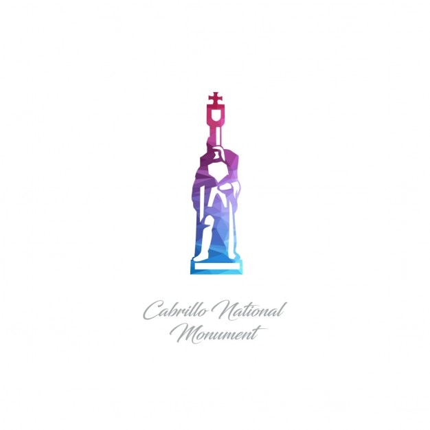 Bezpłatny wektor cabrillo national monument pomnik polygon logo