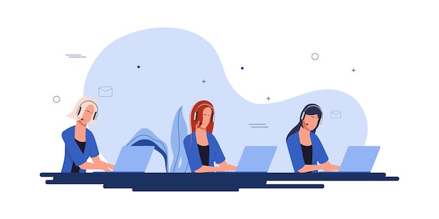 Call center i praca obsługi klienta Projekt animacji wektorów