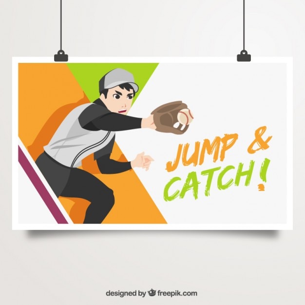 Bezpłatny wektor catcher ilustracji plakatu