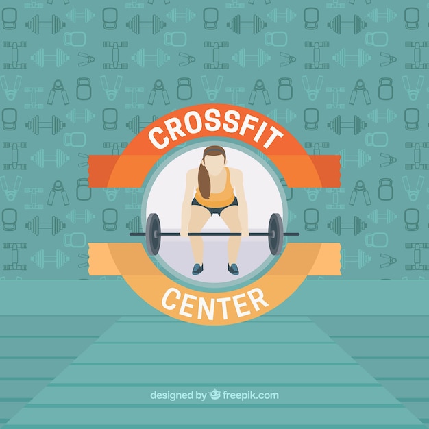 Bezpłatny wektor centrum crossfit z odznaką