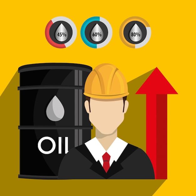 Bezpłatny wektor ceny ropy i przemysł