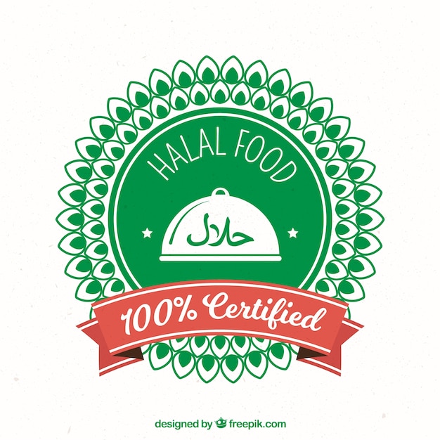 Bezpłatny wektor certyfikat halal food