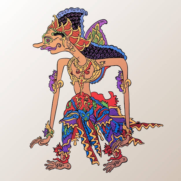 Bezpłatny wektor charakter wayang kulit