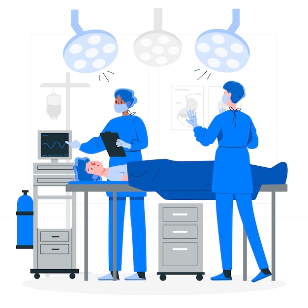 Chirurdzy Przygotowujący Ilustrację Koncepcyjną Operacji