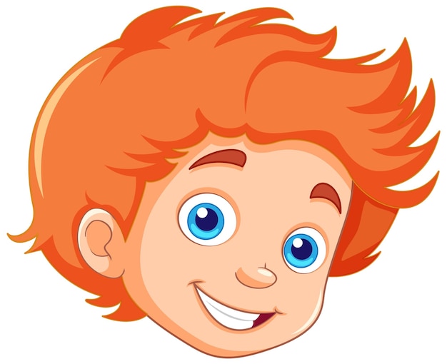 Bezpłatny wektor chłopiec z pomarańczowymi włosami i niebieskimi oczami