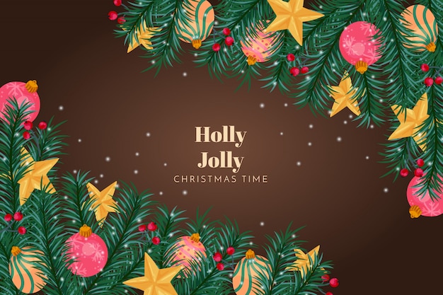 Christmas Background Holly Jolly