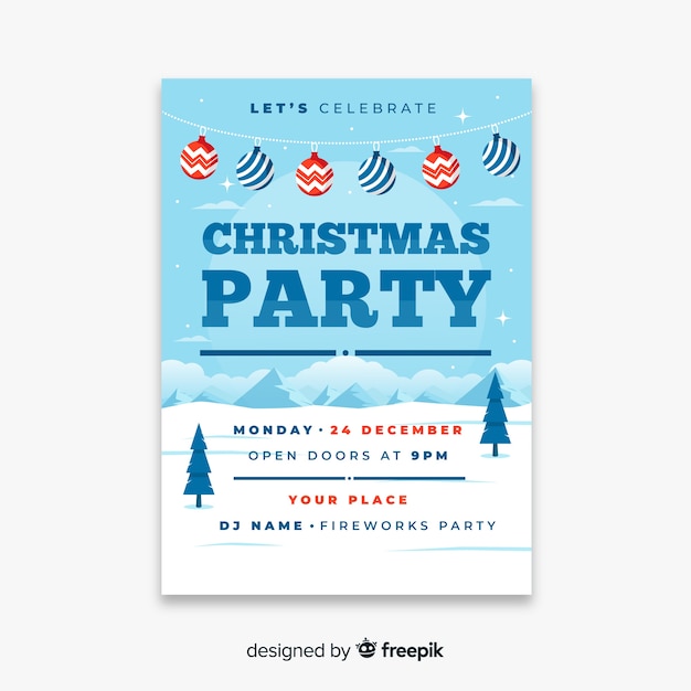 Christmas Party Plakat W Płaskiej Konstrukcji