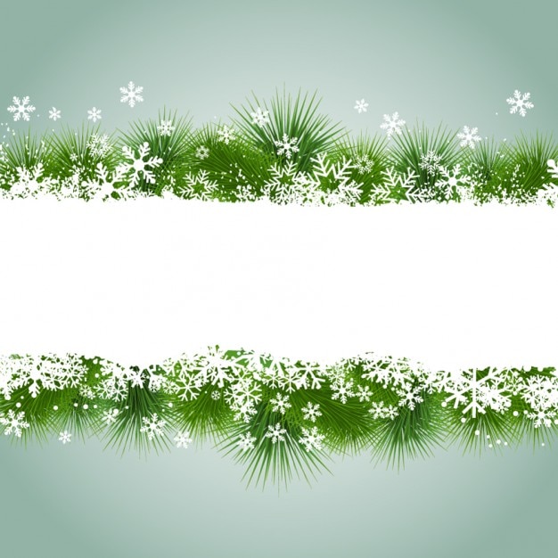 Bezpłatny wektor christmas ramki z płatki śniegu i trawy