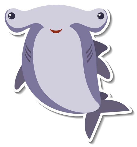 Chubby Hammerhead Rekin Morska naklejka z kreskówkowym zwierzęciem