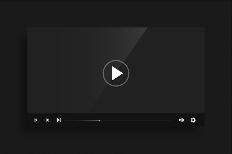 Bezpłatny plik Wektor ciemny czarny odtwarzacz wideo szablon skóry