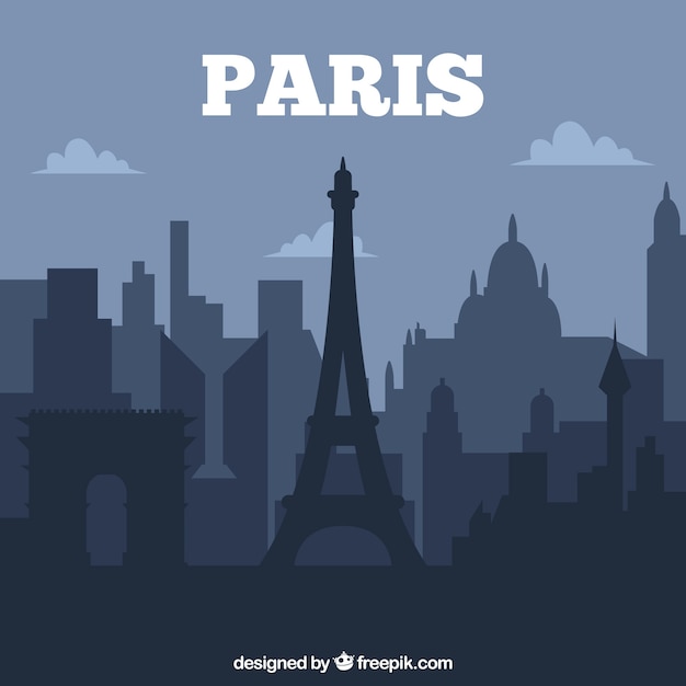 Ciemny Paryż skyline projekt