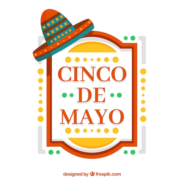 Cinco De Mayo Tło Z Ramą W Stylu Płaski