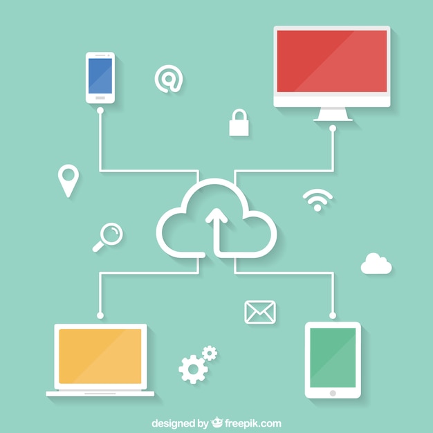 Bezpłatny wektor cloud service infografika