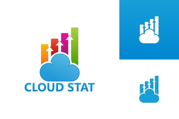 Cloud statistic logo template design vector, godło, koncepcja projektowa, kreatywny symbol, ikona