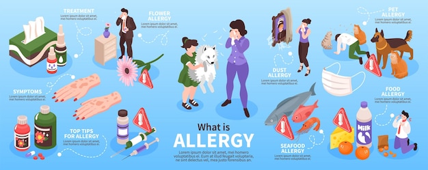 Bezpłatny wektor co to jest infografika alergii