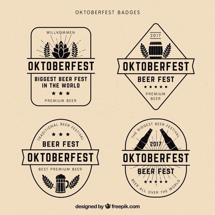 Bezpłatny plik Wektor cool pack z rocznika oktoberfest odznaki