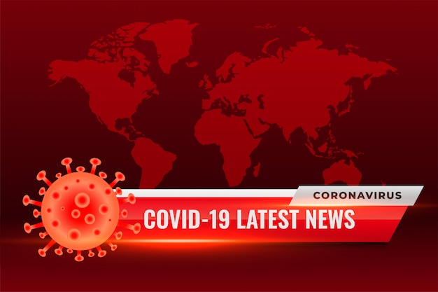 Corovavirus Covid19 najnowsze wiadomości aktualizuje czerwone tło