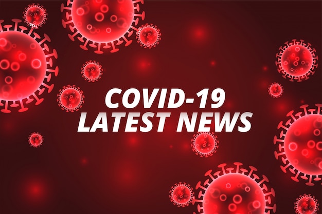 Bezpłatny wektor covid-19 najnowsze wiadomości koncepcja koronawirusa na czerwonym tle