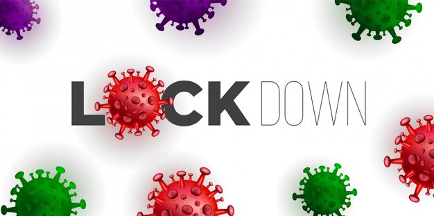 Covid Coronavirus w koncepcji Real 3D Illustration opisującej obszar blokady