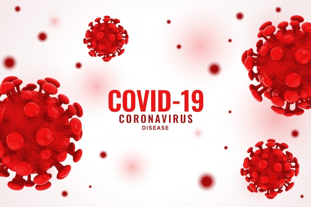 Bezpłatny wektor covid19 koronawirusowa czerwona wirusowa komórka rozprzestrzeniał tła pojęcie